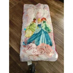 Born To Dream Disney Princess Camping Sleeping Bag Size 28” x 55” Fast Ship!